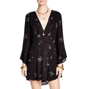 FREE PEOPLE Black Bell Sleeve Jasmine Tunic Dress